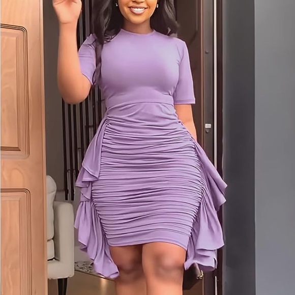 Mesh Ruffles Party Short Sleeve Mini Skirts Bodycon Summer 2 Piece Dress